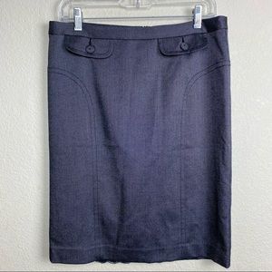 Trina Turk los Angeles grey pencil skirt faux pocket size 6